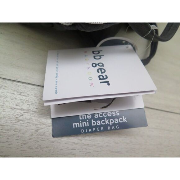 BB Gear Gray Unisex Mini Backpack Diaper Bag w/Adjustable Shoulder Straps - Picture 5 of 12